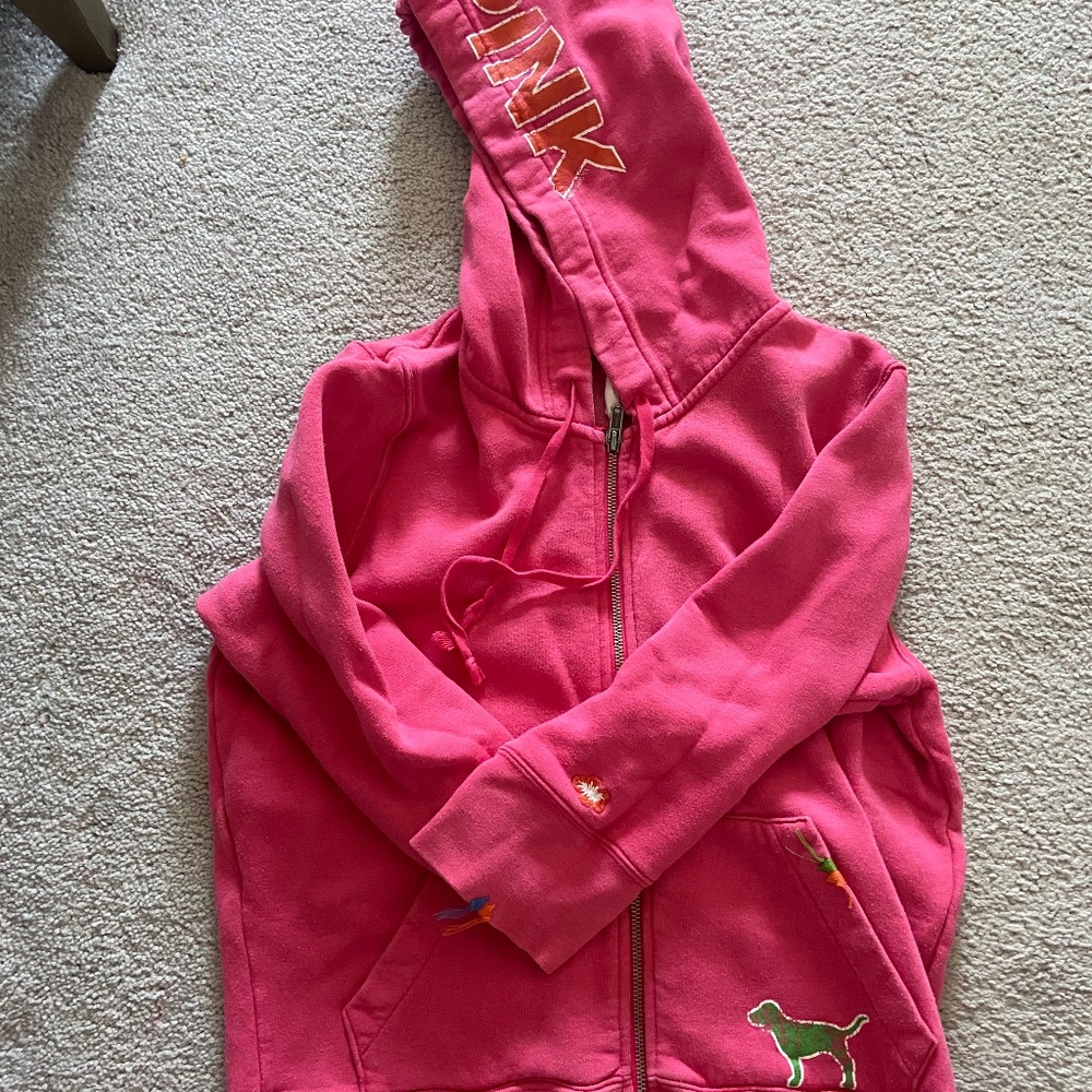 Pink Sweatshirt and Cropped Sweatpant Set